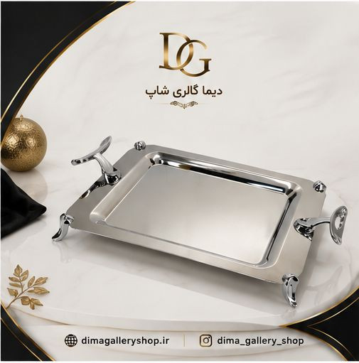 سینی استیل مدل فلیم کروم سایز کوچک کد 92420 سلینا SELINA